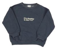 Tmavomodrá mikina s nápisom Zara