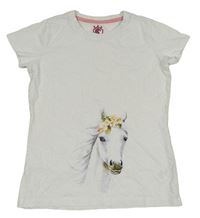 Biele tričko s koněm Active Touch