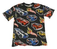 Antracitové tričko s Hot Wheels autami H&M