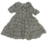 Béžovo-hnedé ľahké šaty s leopardím vzorom Tu