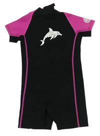 Černo-růžový neopren s delfínom