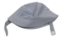 Bielo-modrý pruhovaný plátenný klobúk F&F