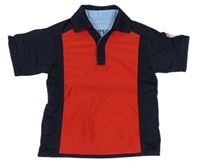 Tmavomodro-červené športové polo tričko Esprit