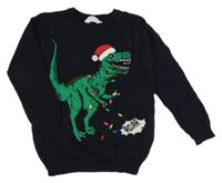 Tmavomodrý sveter s dinem Primark