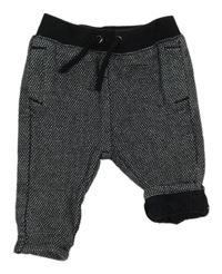 Čierno-biele vzorované podšité tepláky zn. Nutmeg