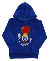 Zafírová plyšová mikina s kosmonauty a kapucňou