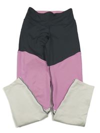Sivo-ružovo-biele športové legíny H&M