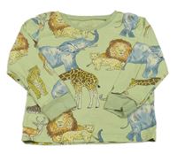 Zelené pyžamové triko se zvířaty 