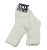 Nové - 2x biele vzorované ponožky