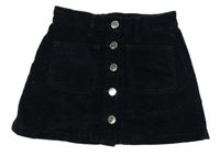 Tmavomodrá zamatová prepínaci sukňa Matalan