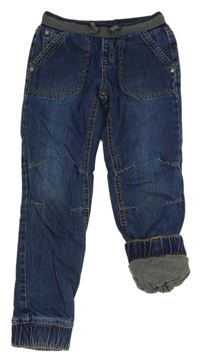 Tmavomodré podšité cuff rifle s úpletovým pasom Yigga