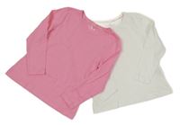 Nové - 2x triko - růžové + bílé 