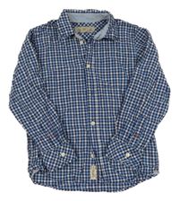 Modro-tmavomodrá kockovaná košeľa H&M