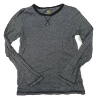 Tmavomodré melírované tričko H&M