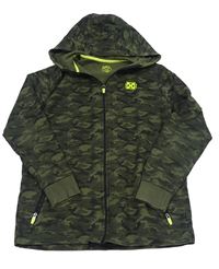 Khaki-černá army propínací mikina s kapucí F&F