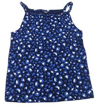 Tmavomodro-modro-biely top s leopardím vzorom Y.F.K.