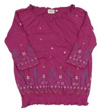 Fialová vzorovaná květovaná tunika Tom Tailor