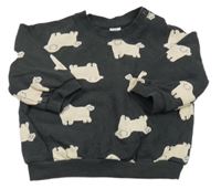 Antracitová mikina s pejsky H&M