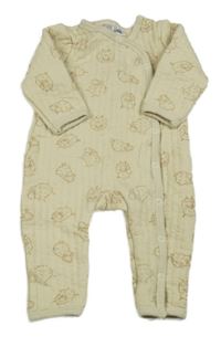 Béžový rebrovaný overal s ovečkami Ergee