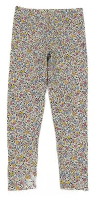 Bielo-farebné kvetované legíny Tchibo