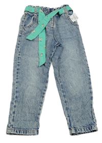 Nové - Světlemodré rifle s páskem Nutmeg