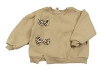 Béžová mikina s mašľami