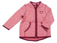 Růžová melírovaná pletená propínací mikina s labutí Liegelind