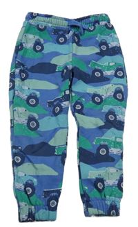 Modro-zelené tepláky s auty M&S