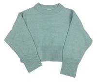 Mintový vlnený crop sveter Primark