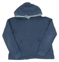 Šedomodrá mikina s kapucňou