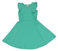 Svetlozelené rebrované šaty s volánikom C&A