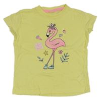 Žlté tričko s plameňákem ZEEMAN