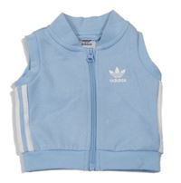 Světlemodro-bílá tepláková vesta s logem Adidas