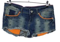 Dámské modré riflové minikraťasy s hviezdičkami Superdry