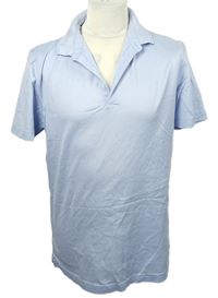 Pánské světlemodré vzorované polo tričko M&S