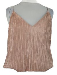 Dámsky staroružový plisovaný crop top New Look