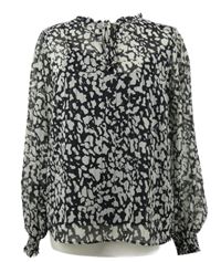 Dámská černo-šedá vzorovaná šifonová halenka se všitým topem C&A