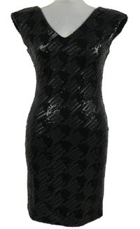 Dámske čierne flitrové koktejlové šaty Soky&Soka