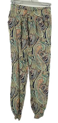 Dámské barevné vzorované harémové kalhoty 