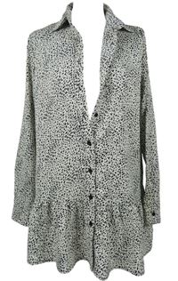 Dámská bílo-černá vzorovaná halenková tunika AX 