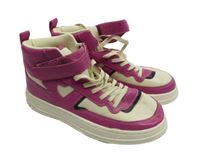 Dámske tmavorůžovo-biele členkové é koženkové topánky Zara vel. 37