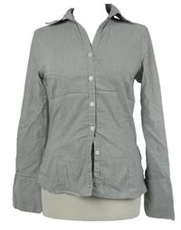 Dámska tmavošedo-biela prúžkovaná blúzka H&M