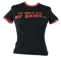 Dámske čierno-červené crop tričko s nápisom Adidas