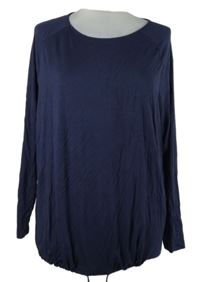 Dámské tmavomodré triko se stahováním Waschepur 