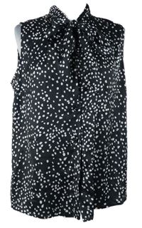 Dámská černo-bílá vzorovaná halenka s mašlí Select 