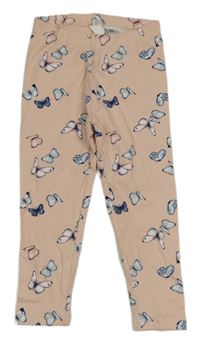 Světlerůžové legíny s motýlky H&M
