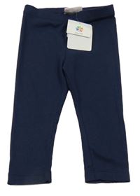 Nové - tmavomodré žebrované legíny Topomini