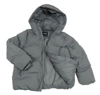 Sivá šušťáková zimná bunda s kapucňou Zara