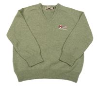 Khaki sveter s výšivkou