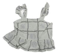 Biely vzorovaný crop top M&S